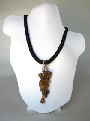 Cherry Quartz and Tulip Cap Necklace