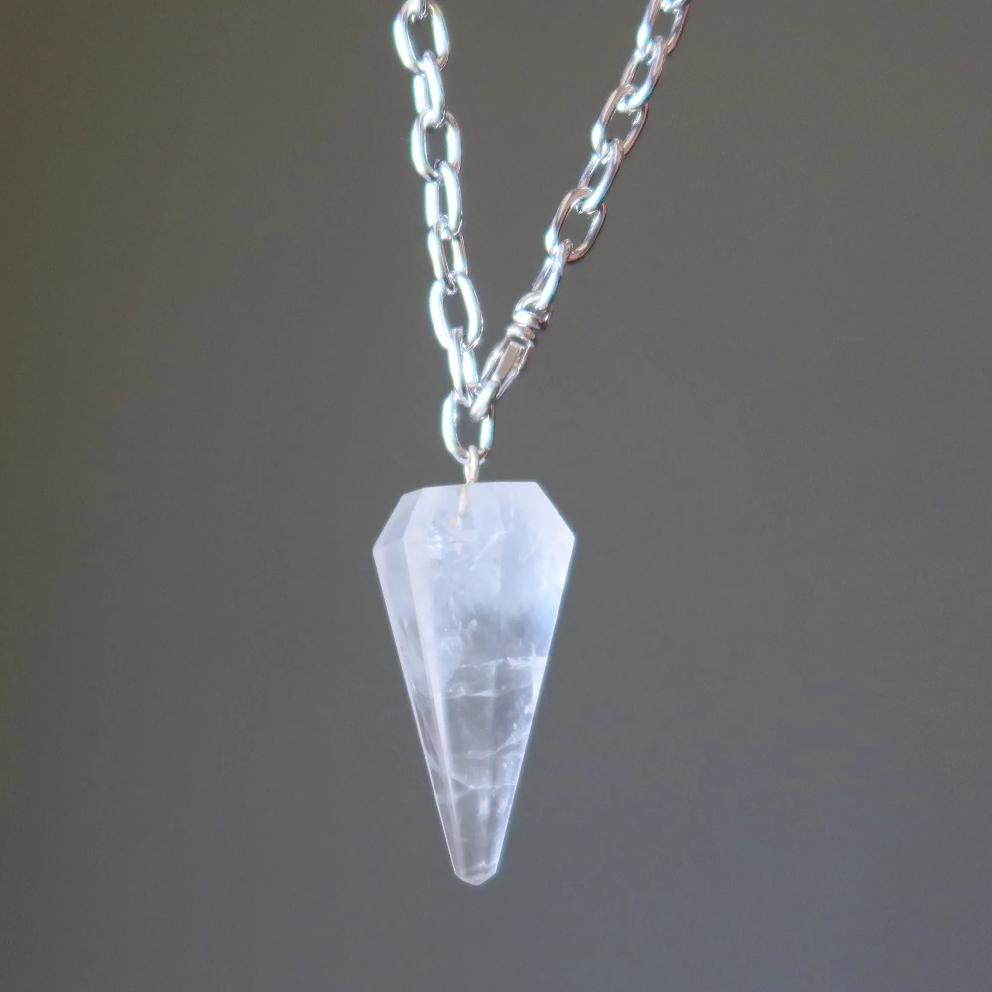 Clear Quartz Necklace Convertible Pendulum On the Go