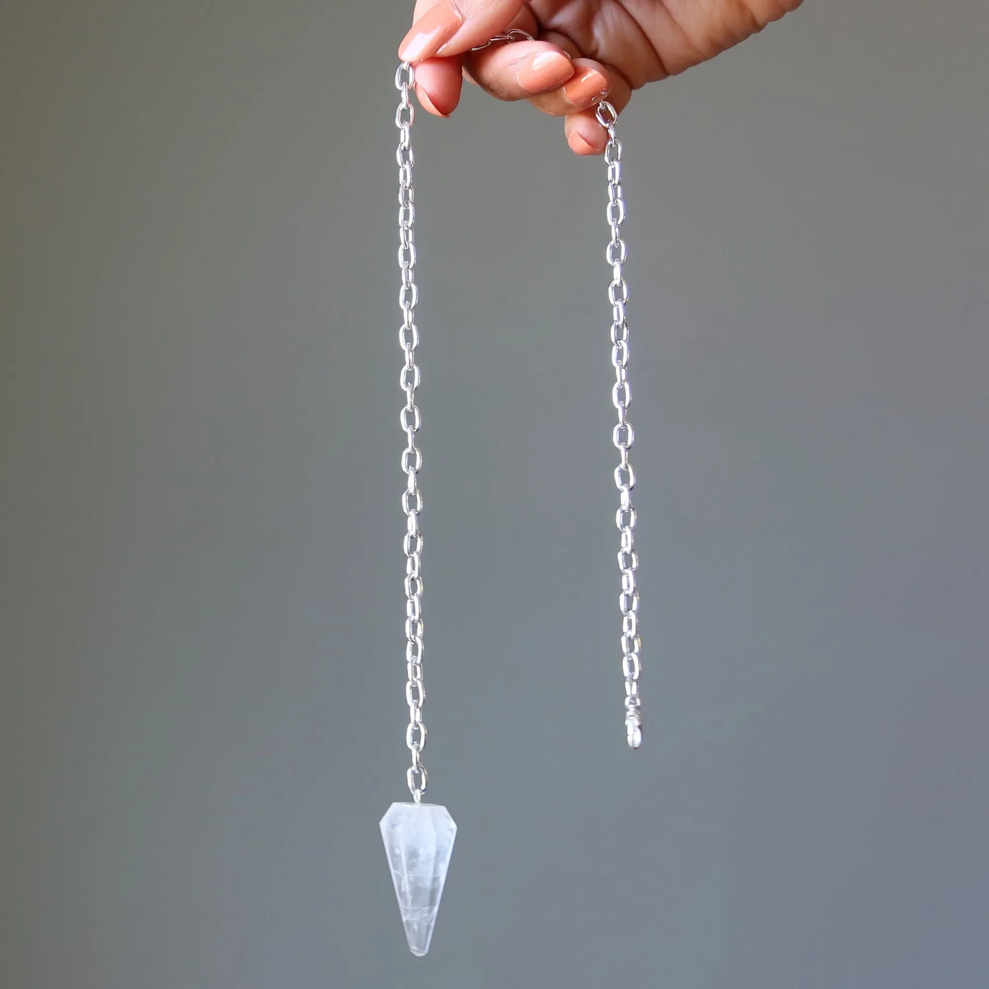 Clear Quartz Necklace Convertible Pendulum On the Go
