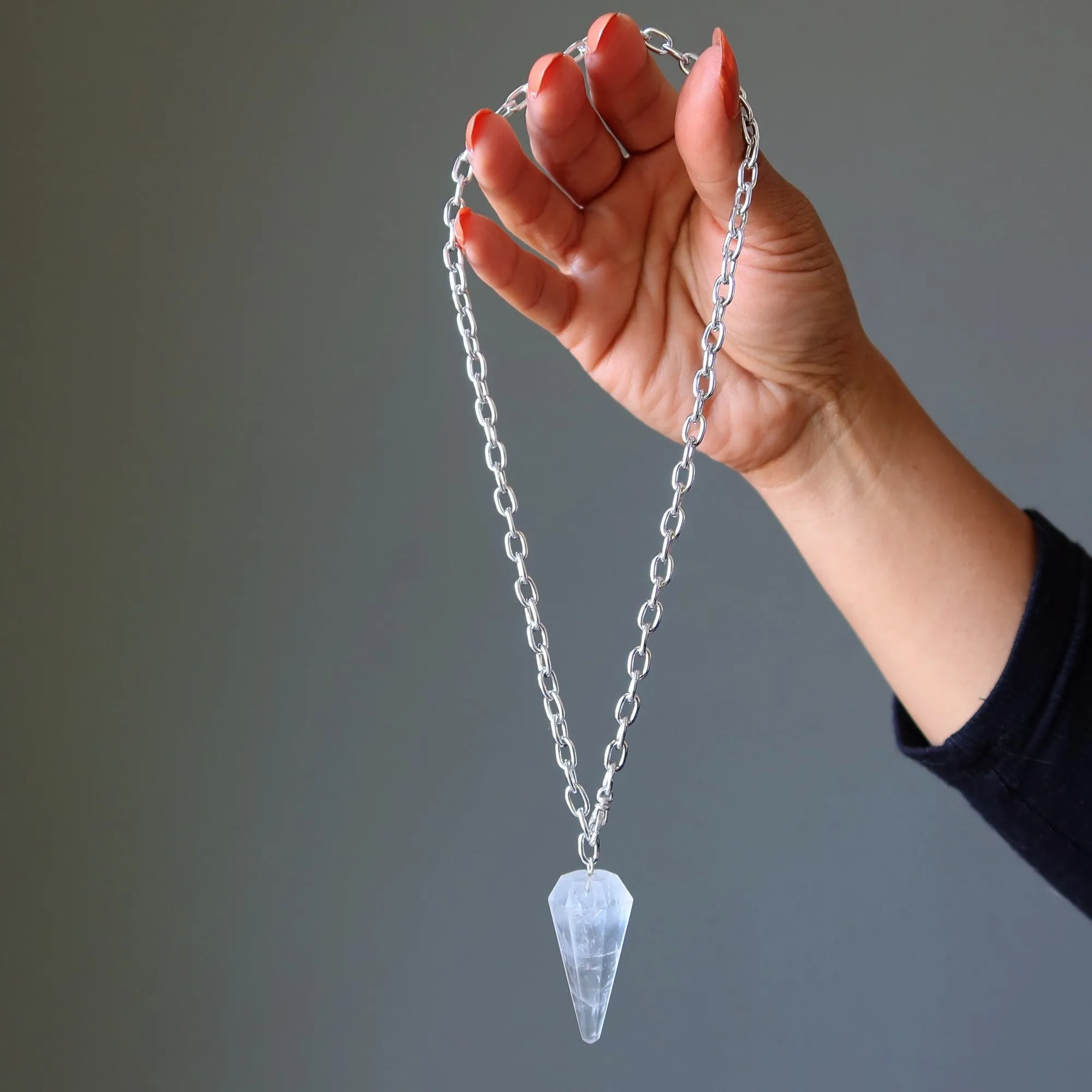 Clear Quartz Necklace Convertible Pendulum On the Go