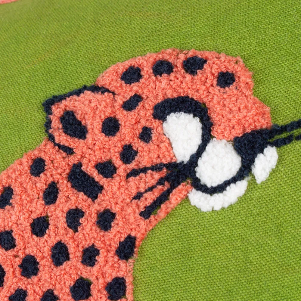 Coral Cheetah Cushion Coral