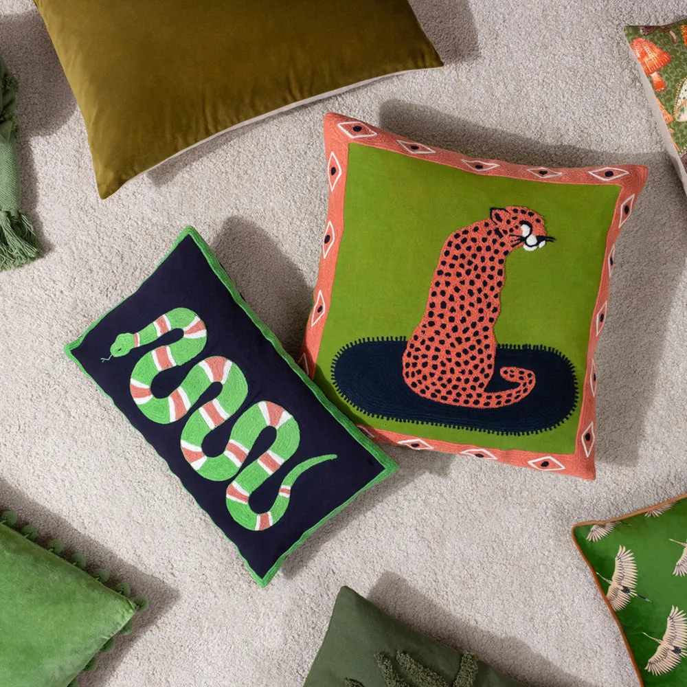 Coral Cheetah Cushion Coral
