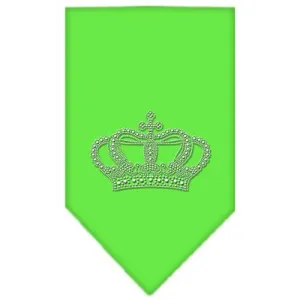 Crown Rhinestone Bandana Lime Green Small