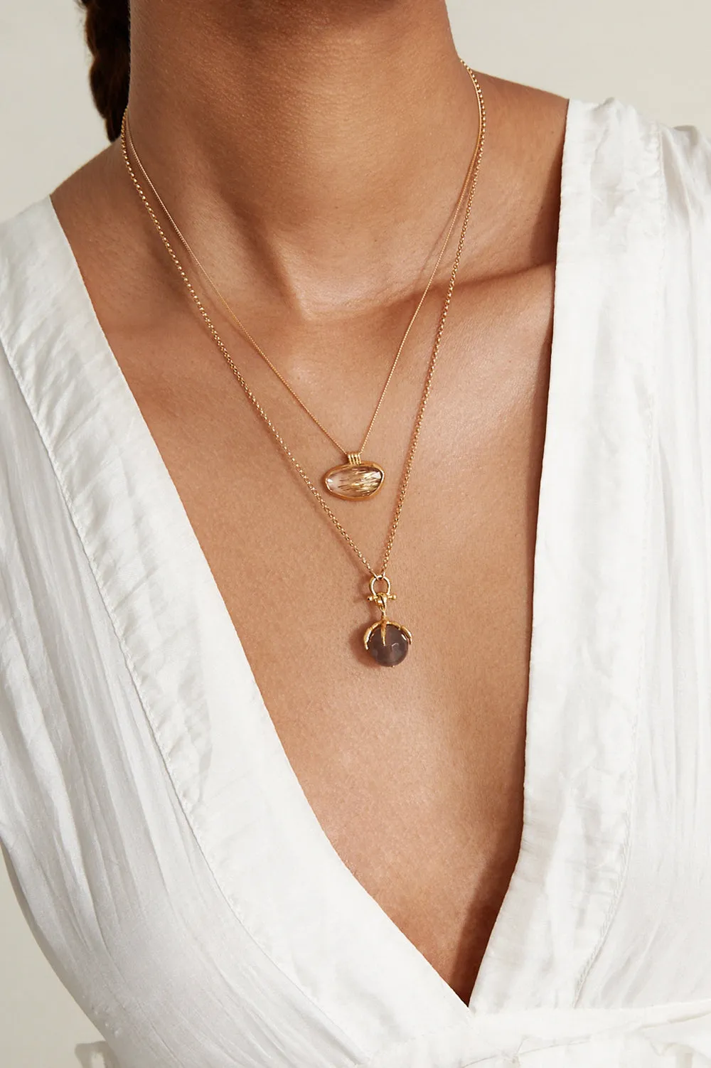 Delta Necklace Rutilated Quartz