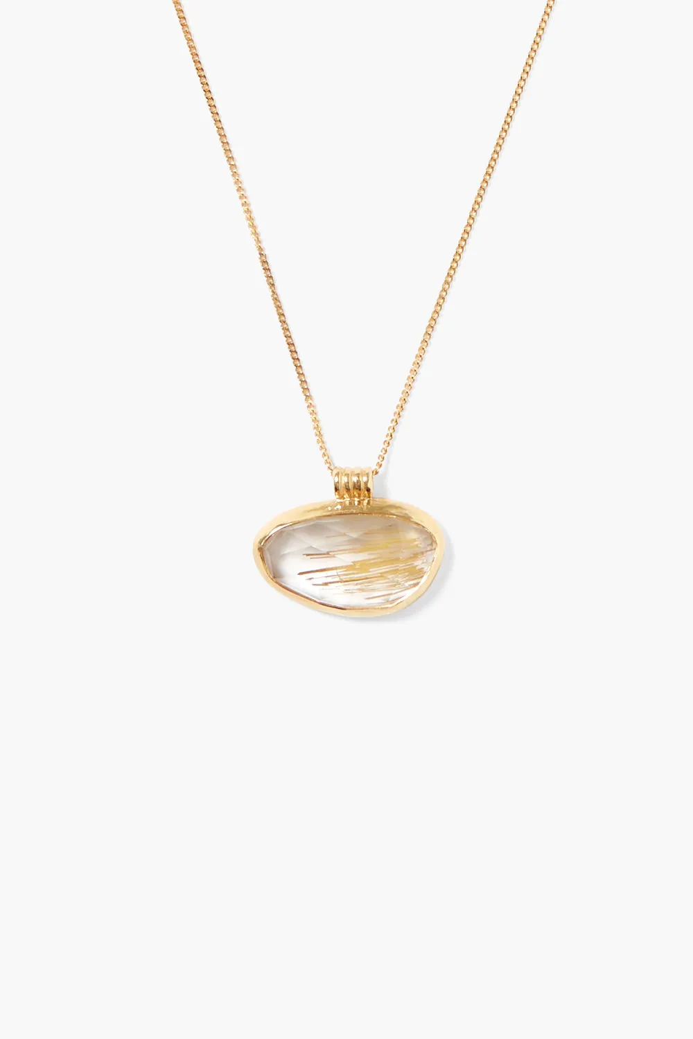 Delta Necklace Rutilated Quartz