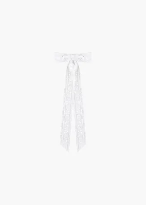 Dolly Bow Barrette -- White