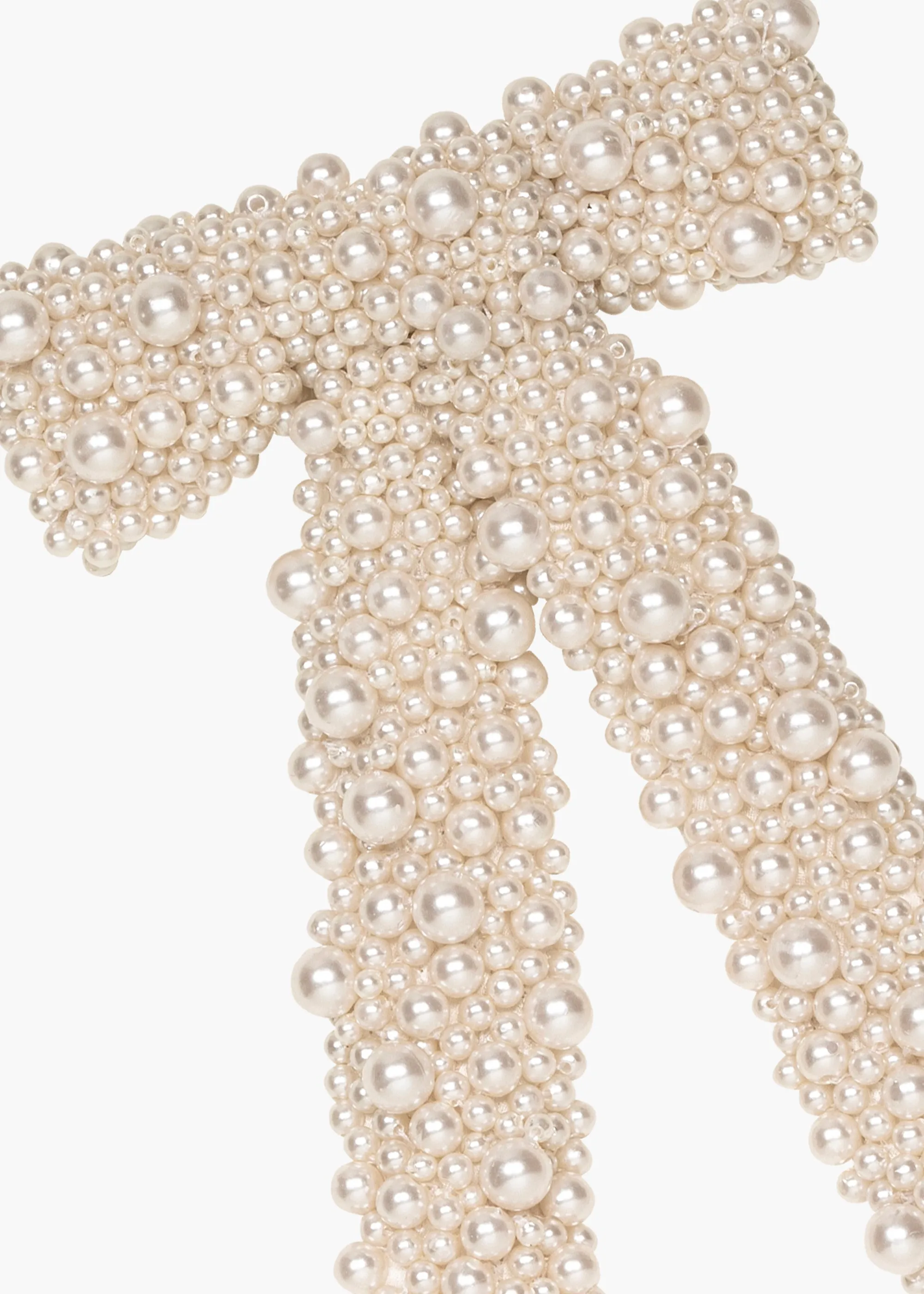 Donna Pearl Bow Barrette -- Pearl