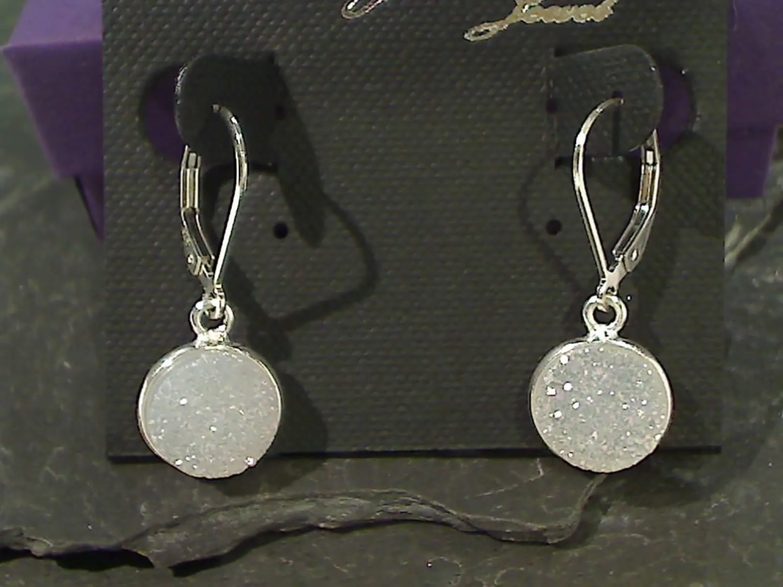 Druzy Quartz, Sterling Silver Earrings