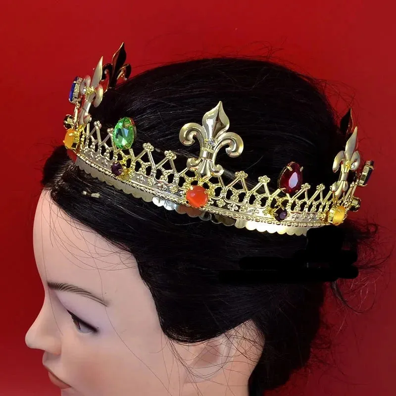 Empire Golden Crown Men's and Women's Role Stage Playing King Queen Retro Hair Accessory