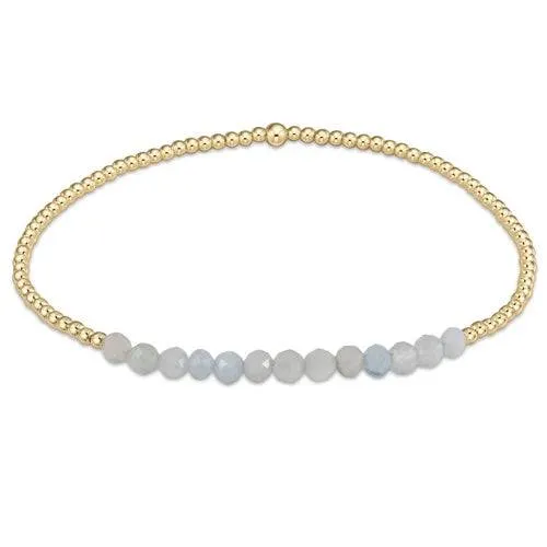 Enewton - gold bliss 2mm bead bracelet - aquamarine