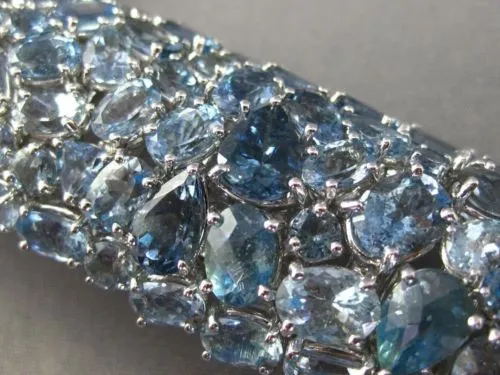 ESTATE MASSIVE 70.37CT AQUAMARINE 18KT WHITE GOLD MULTI SHAPE COCKTAIL BRACELET