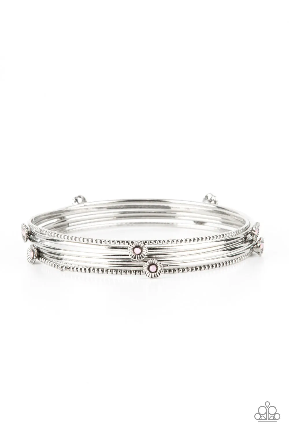 Flawlessly Floral - Pink Bracelet - Paparazzi Accessories