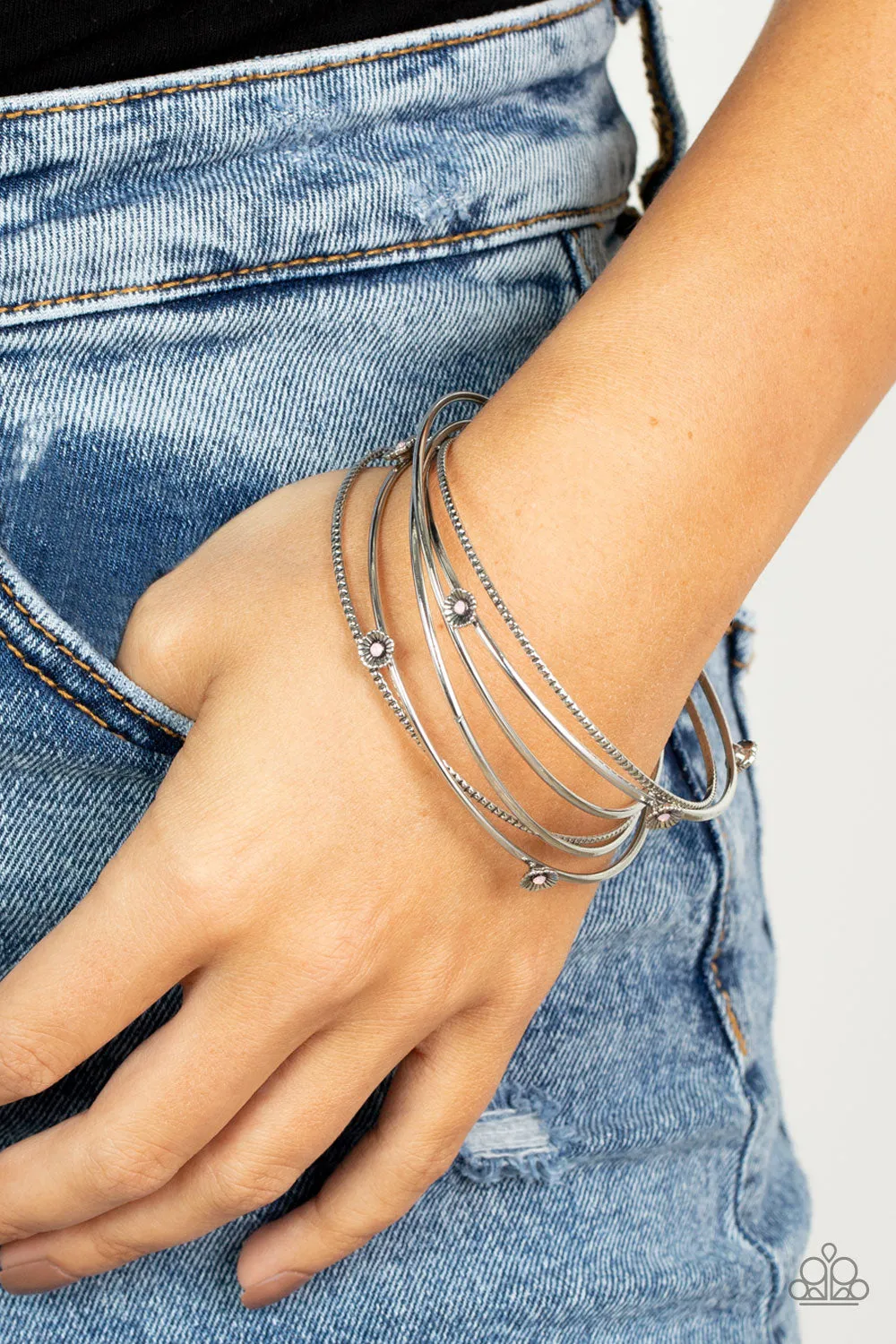 Flawlessly Floral - Pink Bracelet - Paparazzi Accessories