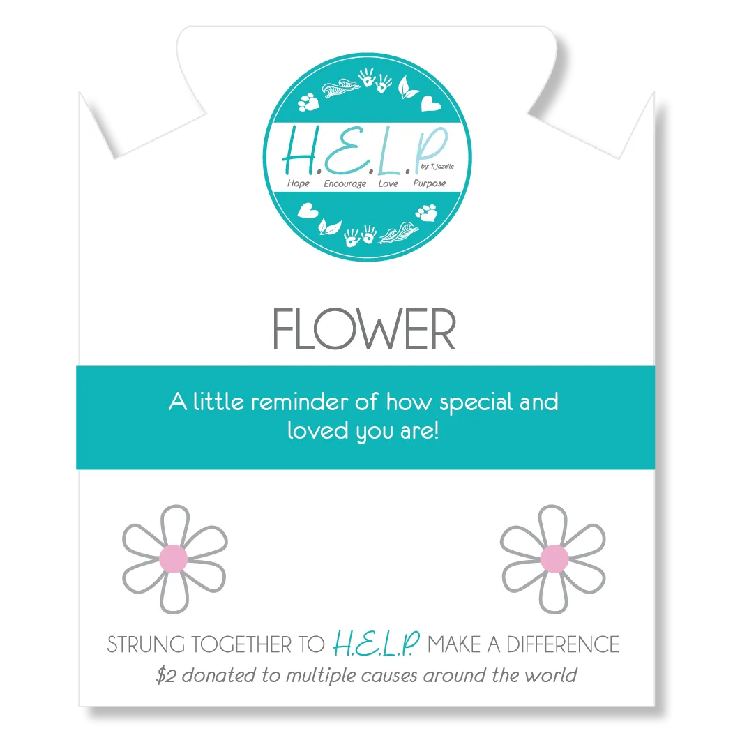 Flower Charm with Blue Opal Jade Charity Bracelet