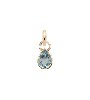 Forever & Always a Pair : 1.65ct Aquamarine Pear Pendant with Oval Pushgate