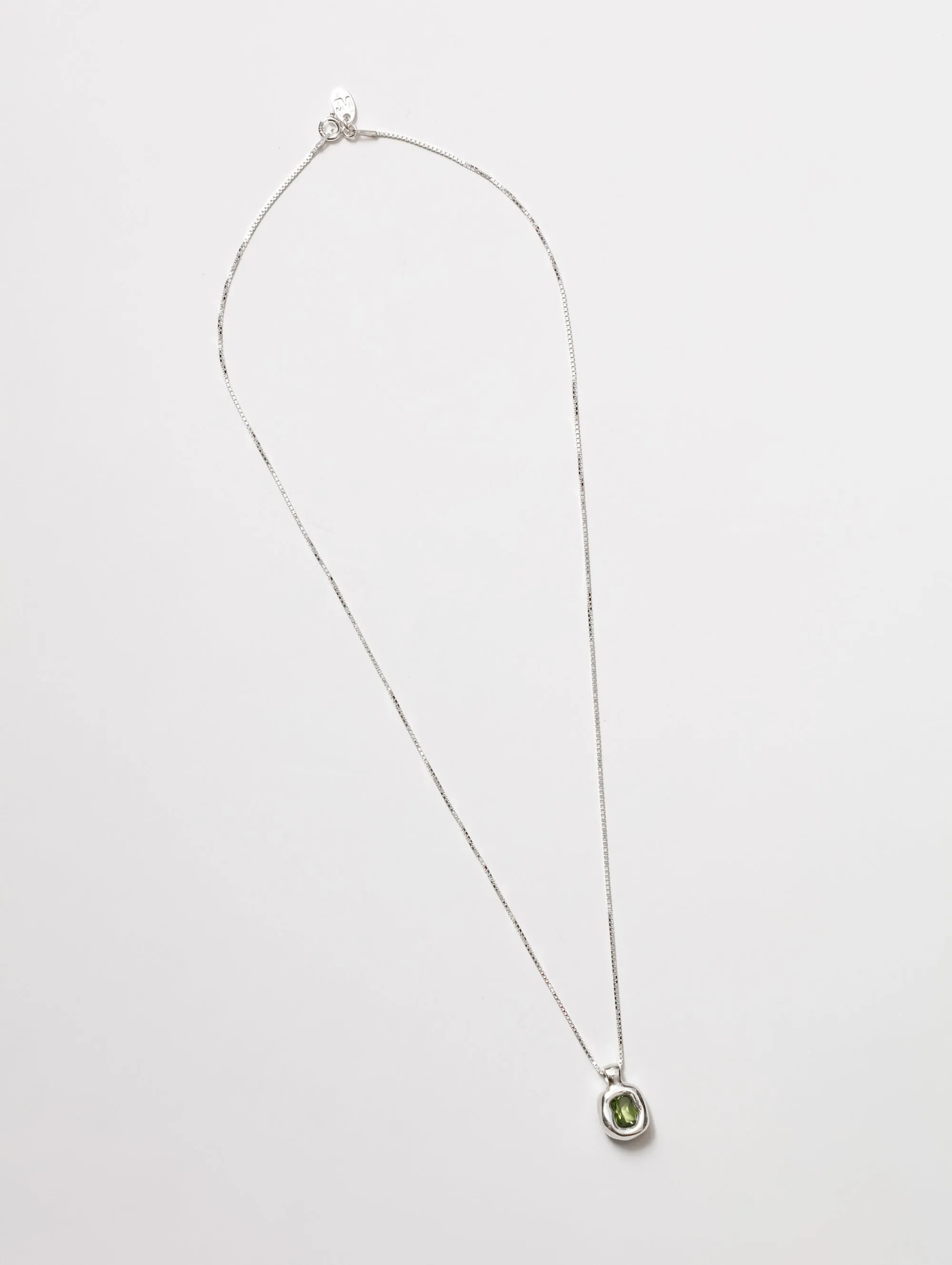 Freya Necklace in Green and Sterling Silver