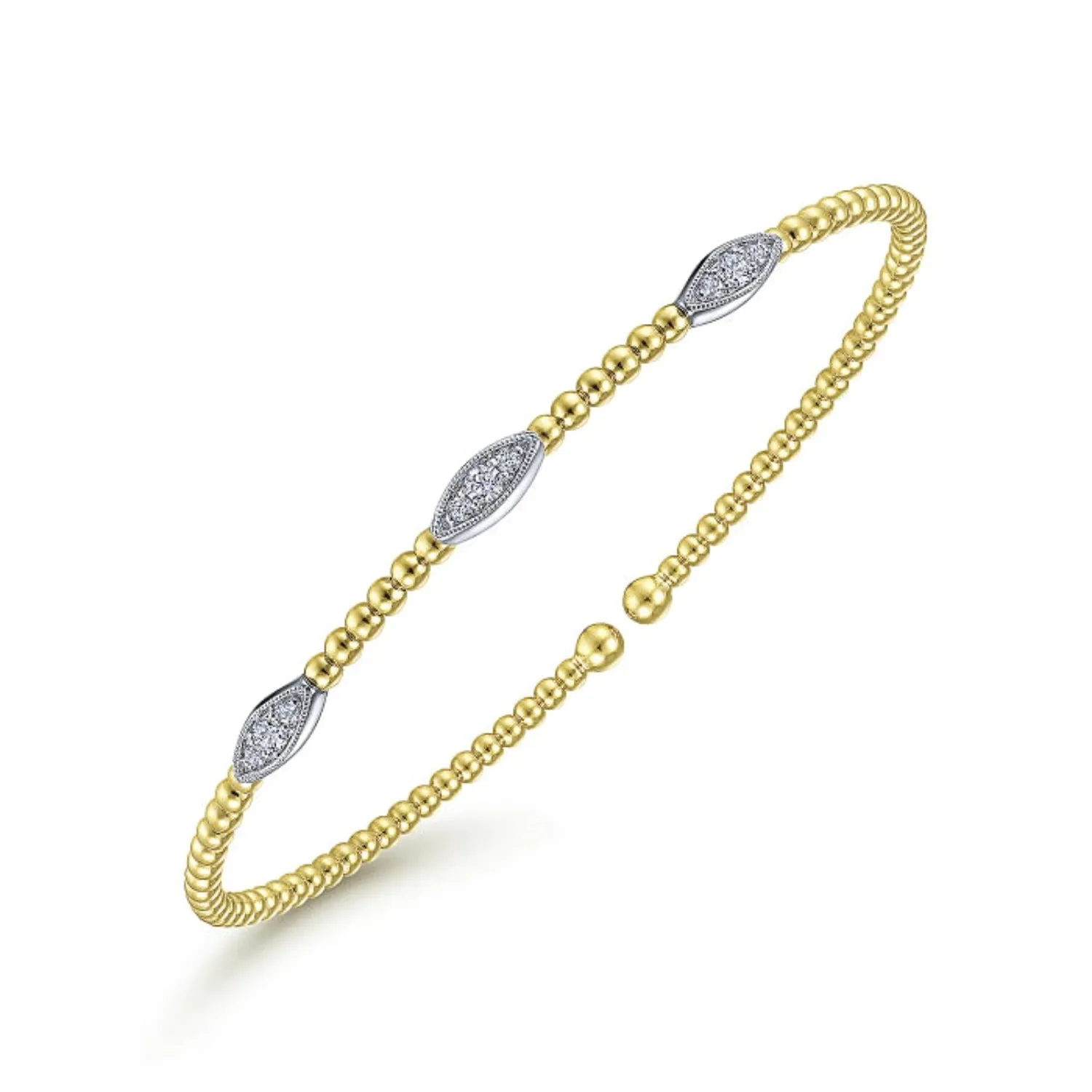 Gabriel & Co. Bujukan Diamond Marquise Stations Bangle Bracelet
