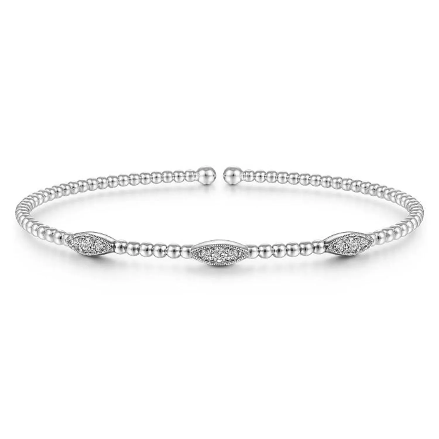 Gabriel & Co. Bujukan Diamond Marquise Stations Bangle Bracelet