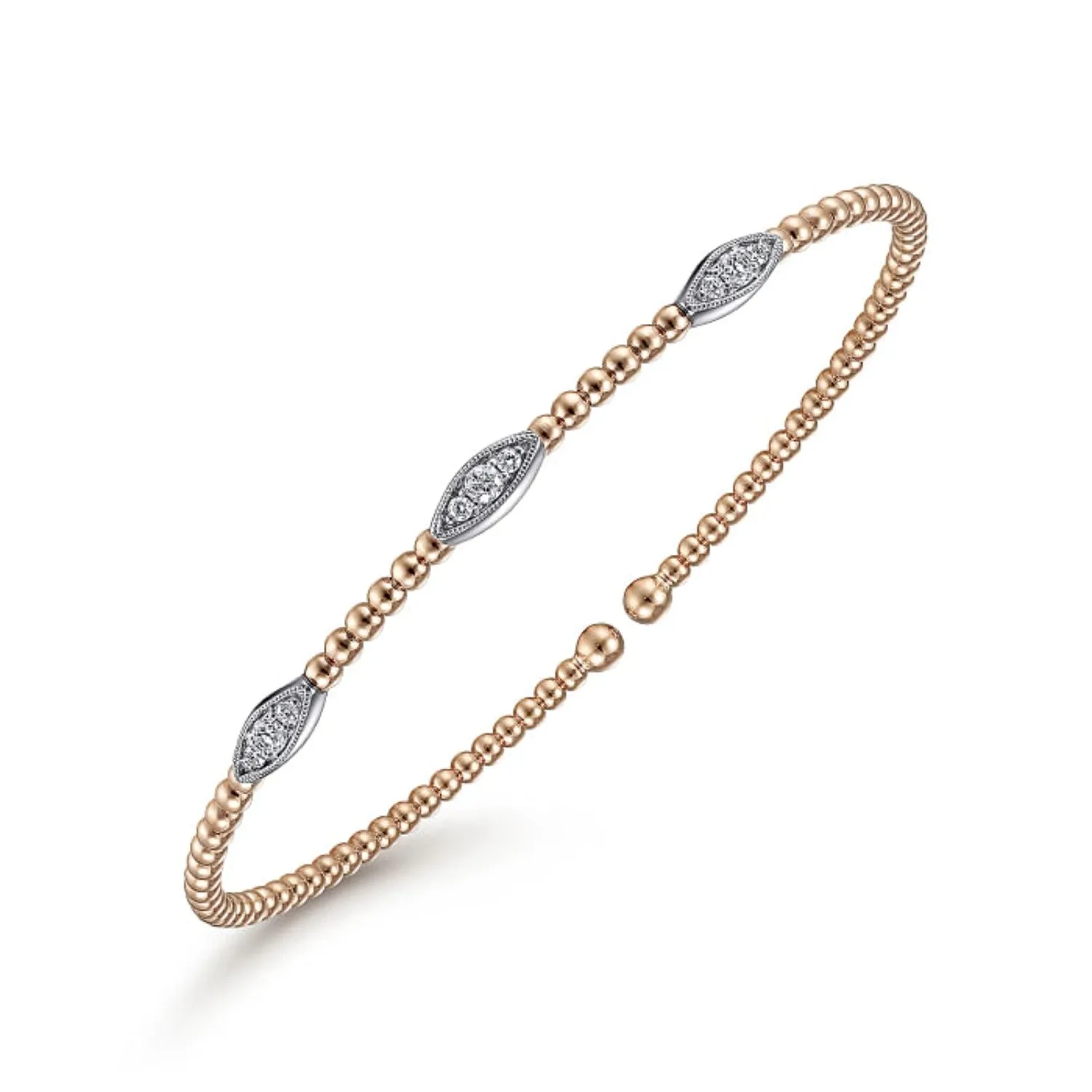 Gabriel & Co. Bujukan Diamond Marquise Stations Bangle Bracelet