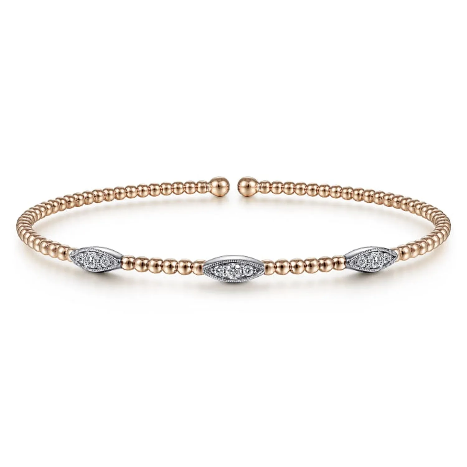 Gabriel & Co. Bujukan Diamond Marquise Stations Bangle Bracelet