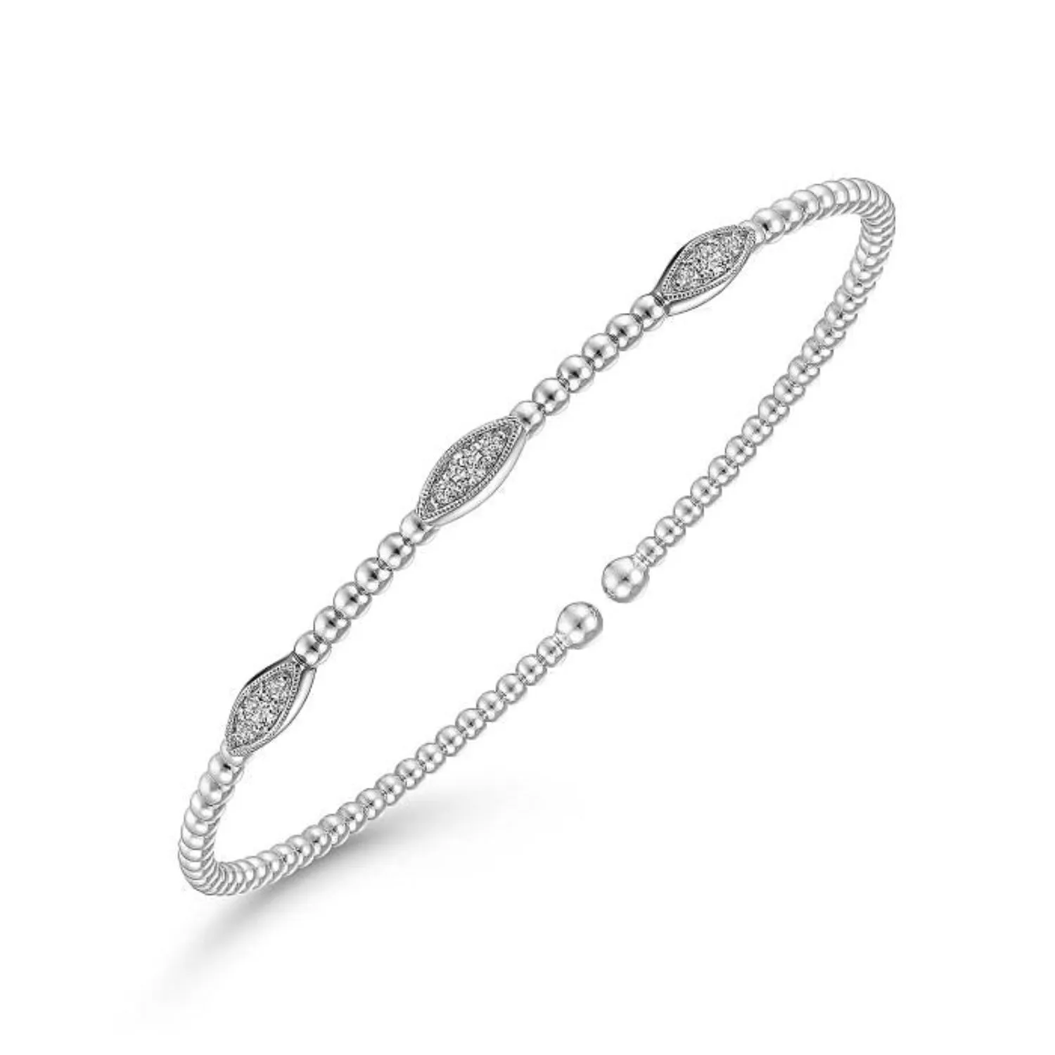 Gabriel & Co. Bujukan Diamond Marquise Stations Bangle Bracelet