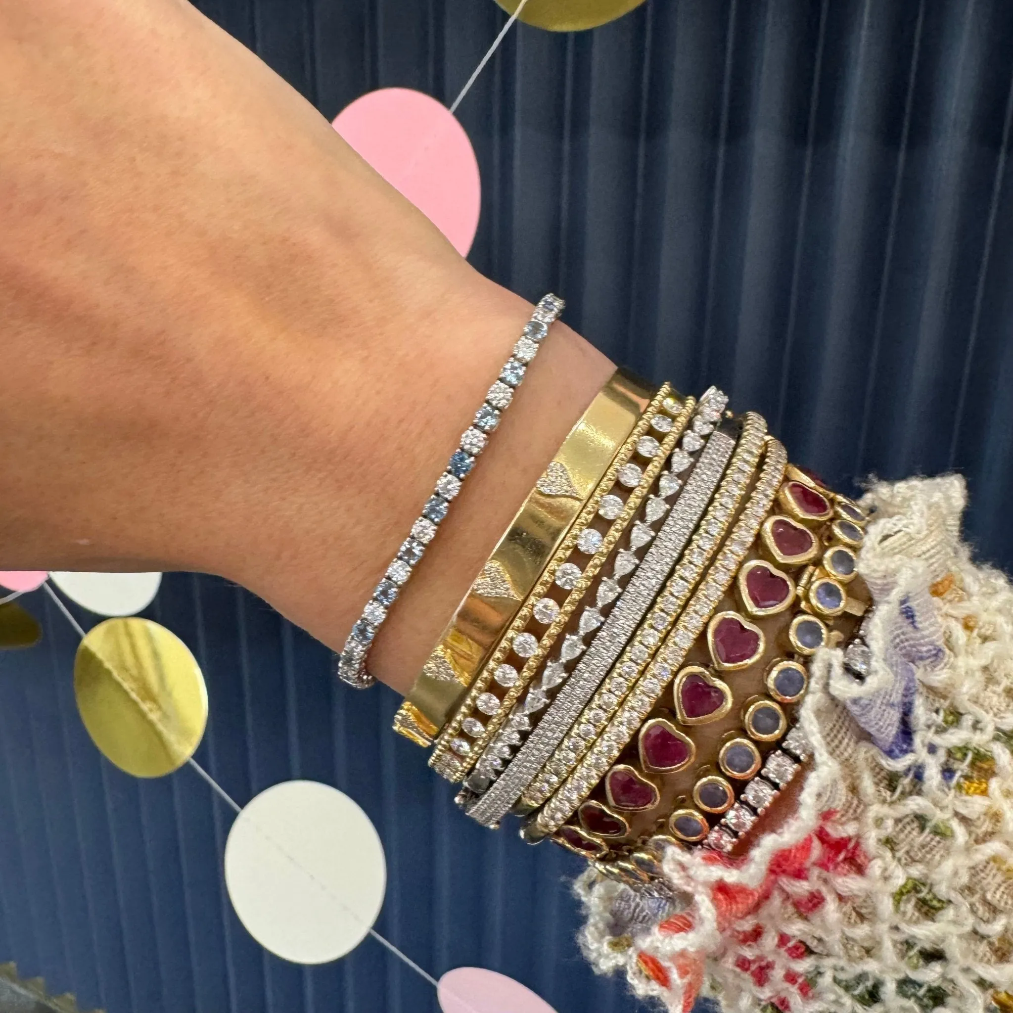 Gemstone & Diamond Tennis Bracelet