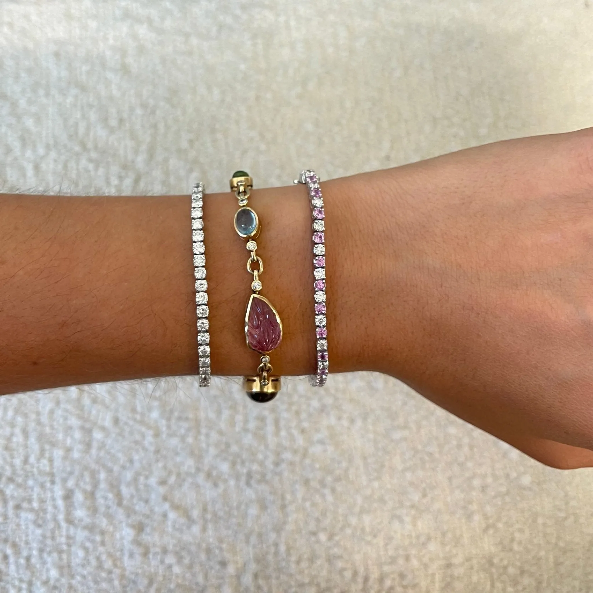 Gemstone & Diamond Tennis Bracelet