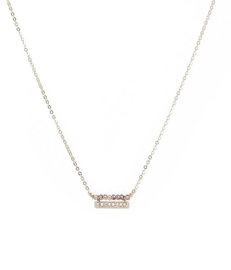 Gold-filled Cherry Quartz & Cubic Zirconia Necklace