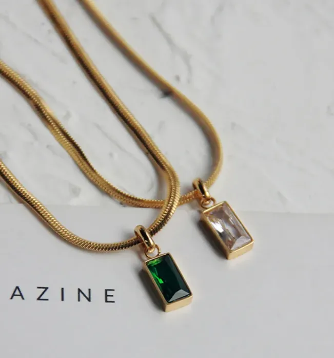Gold Jewel Pendant Necklace