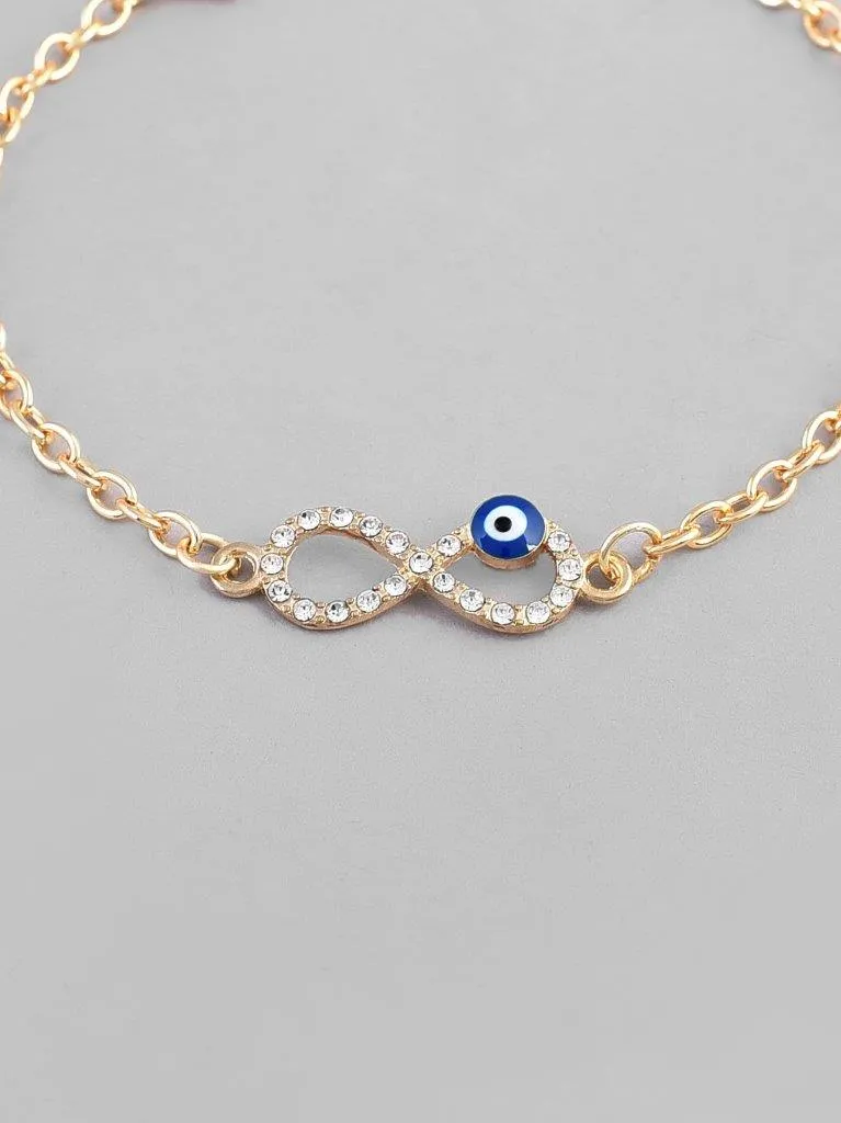 Gold Plated Evil Eye Charm Bracelet - Voj