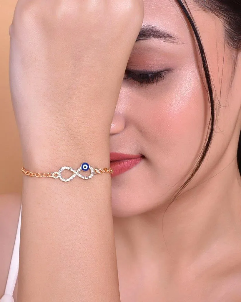 Gold Plated Evil Eye Charm Bracelet - Voj