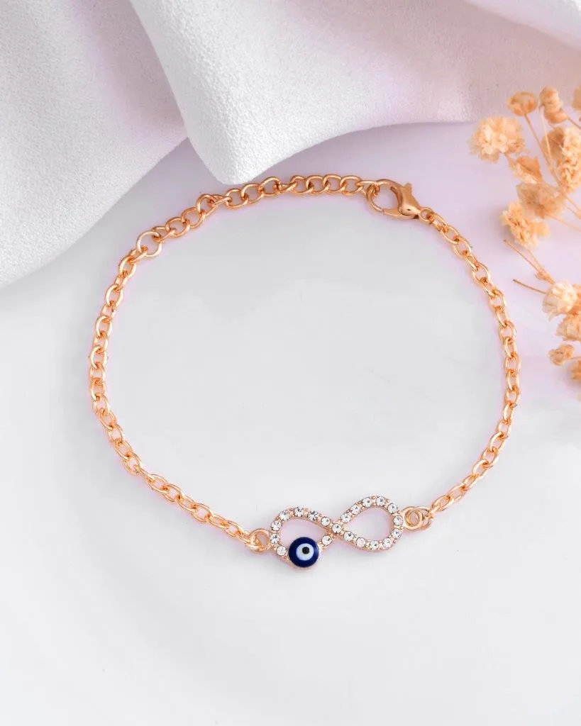 Gold Plated Evil Eye Charm Bracelet - Voj