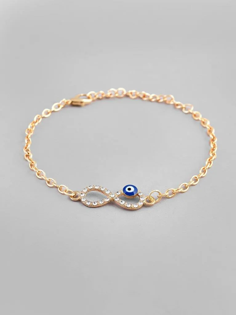 Gold Plated Evil Eye Charm Bracelet - Voj