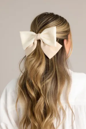 Graceful Chic Beige Bow Tie Hair Clip