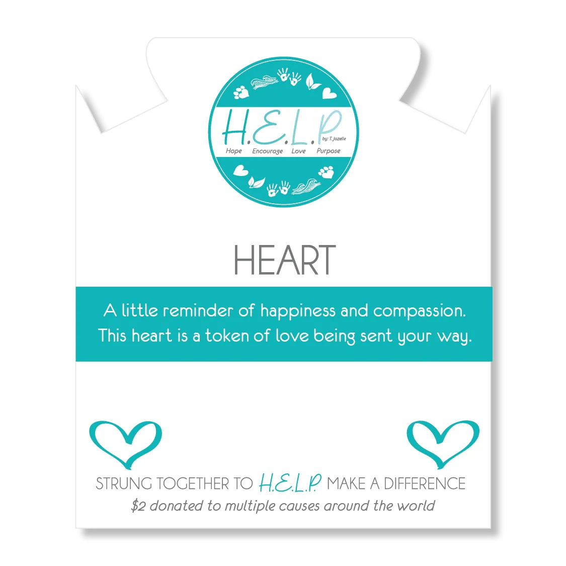Heart Charm with Blue Opal Jade Charity Bracelet