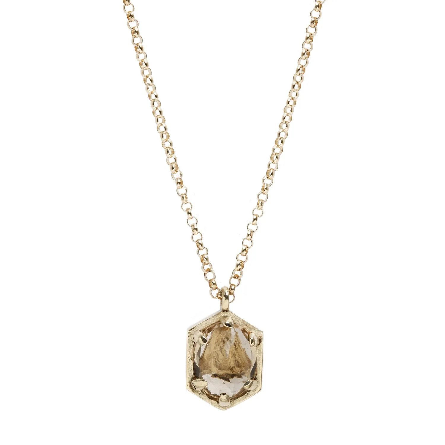 Hexagon Champagne Necklace
