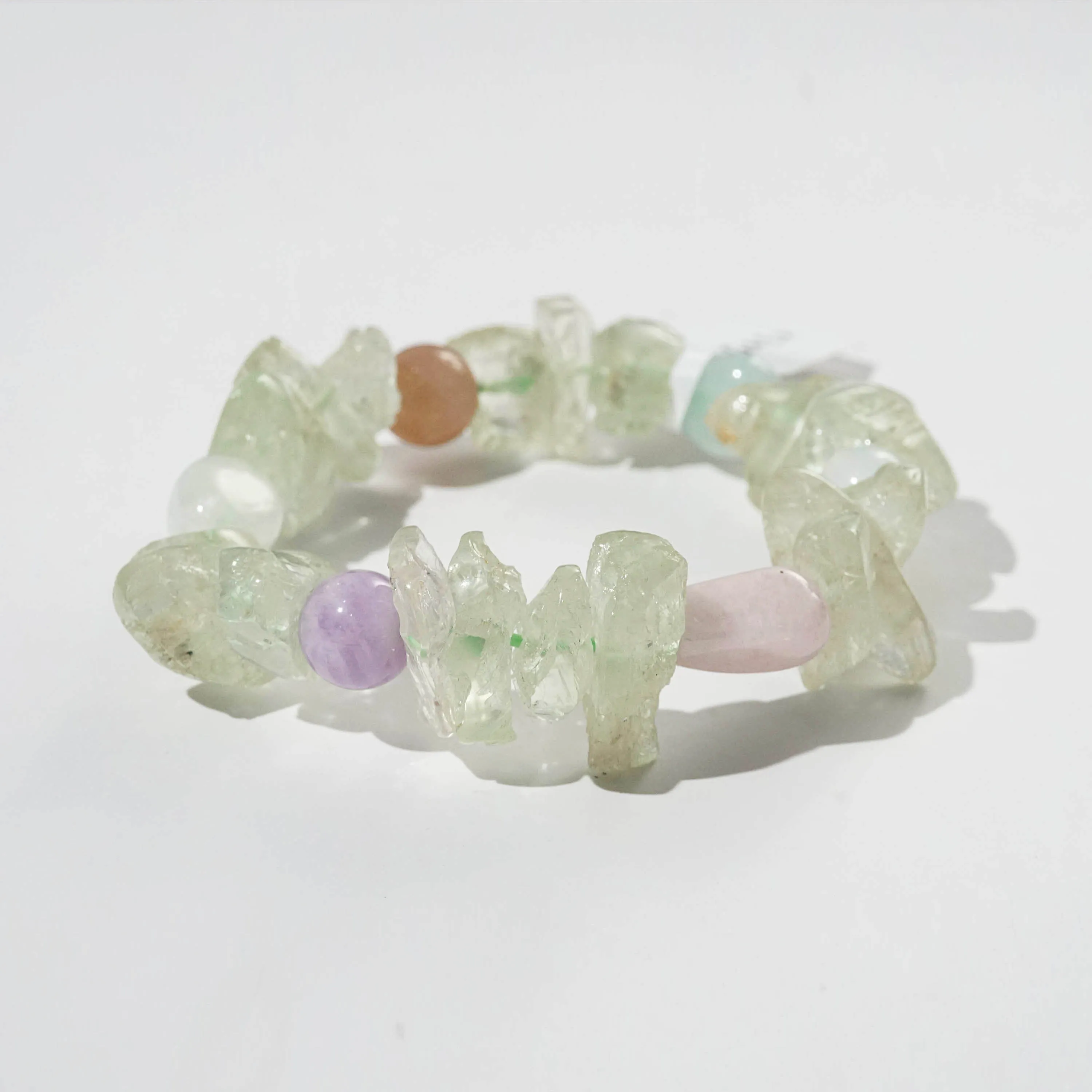 Hiddenite Nuggets with Amethyst, Moonstone, and Beryl