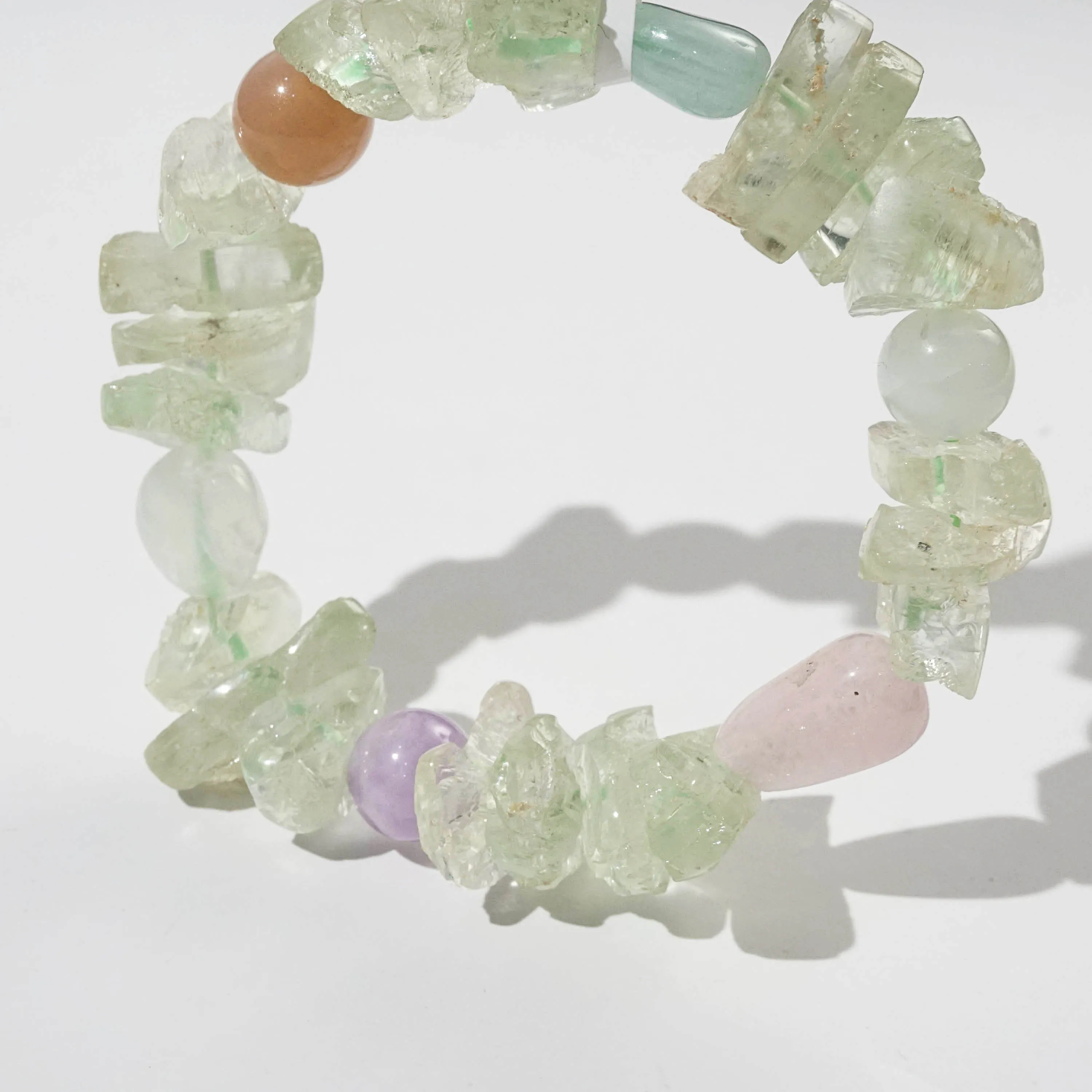 Hiddenite Nuggets with Amethyst, Moonstone, and Beryl