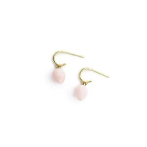Huggie Hoops - Pink Opal Drops