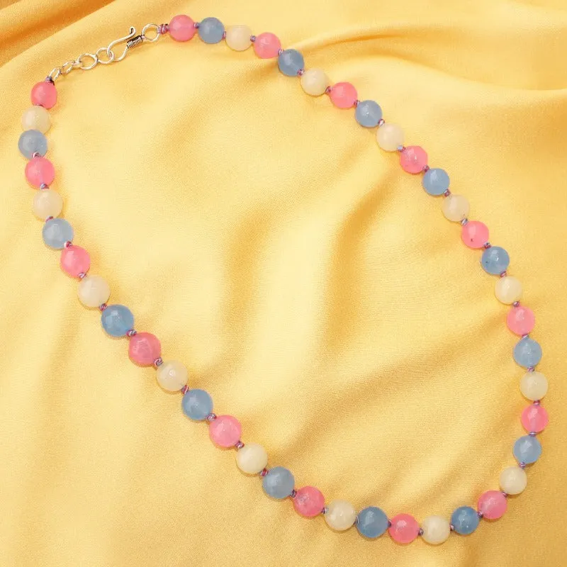 Imeora Knotted Multicolor 10mm Quartz Necklace With Earrings