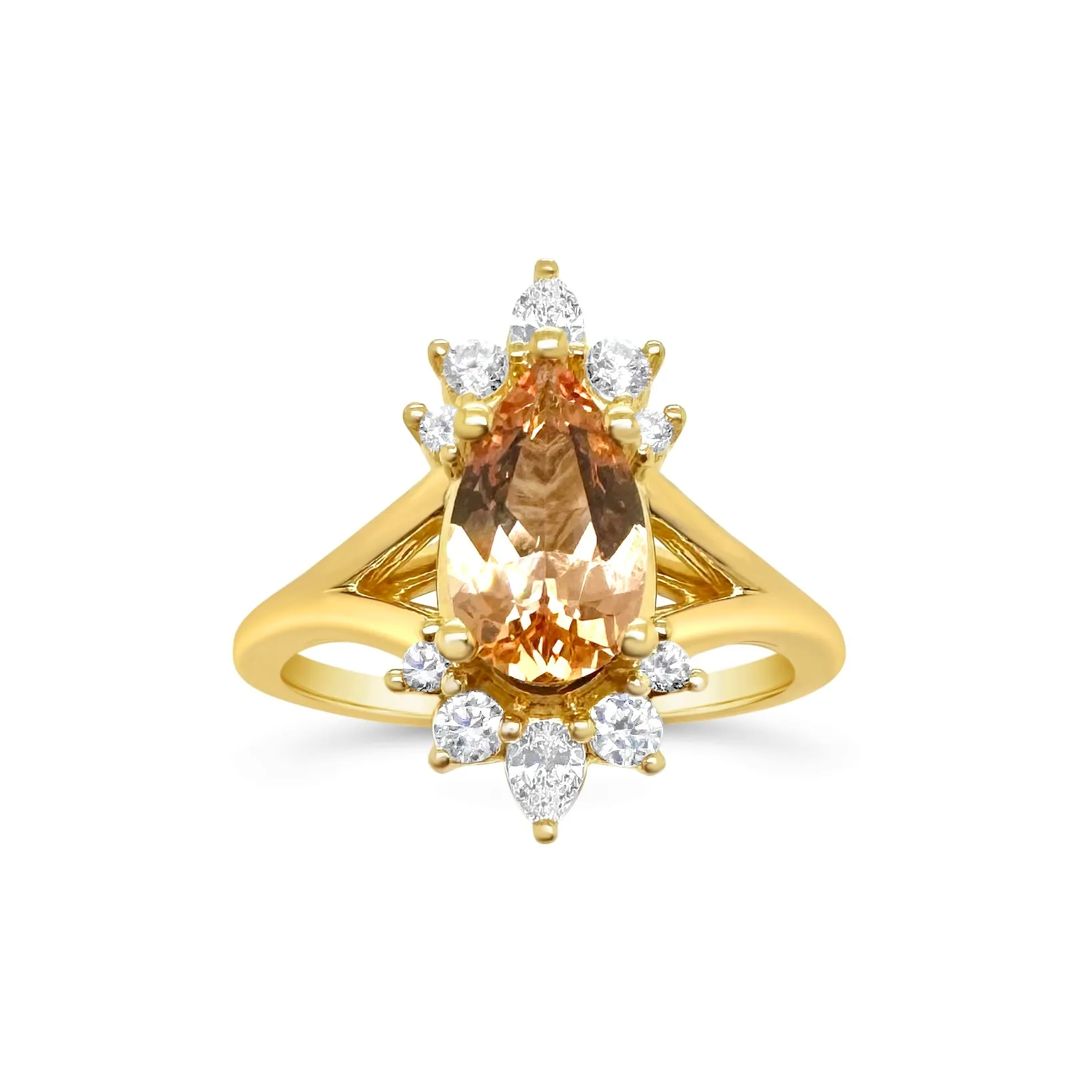 Imperial Topaz & Diamond Tiara Ring