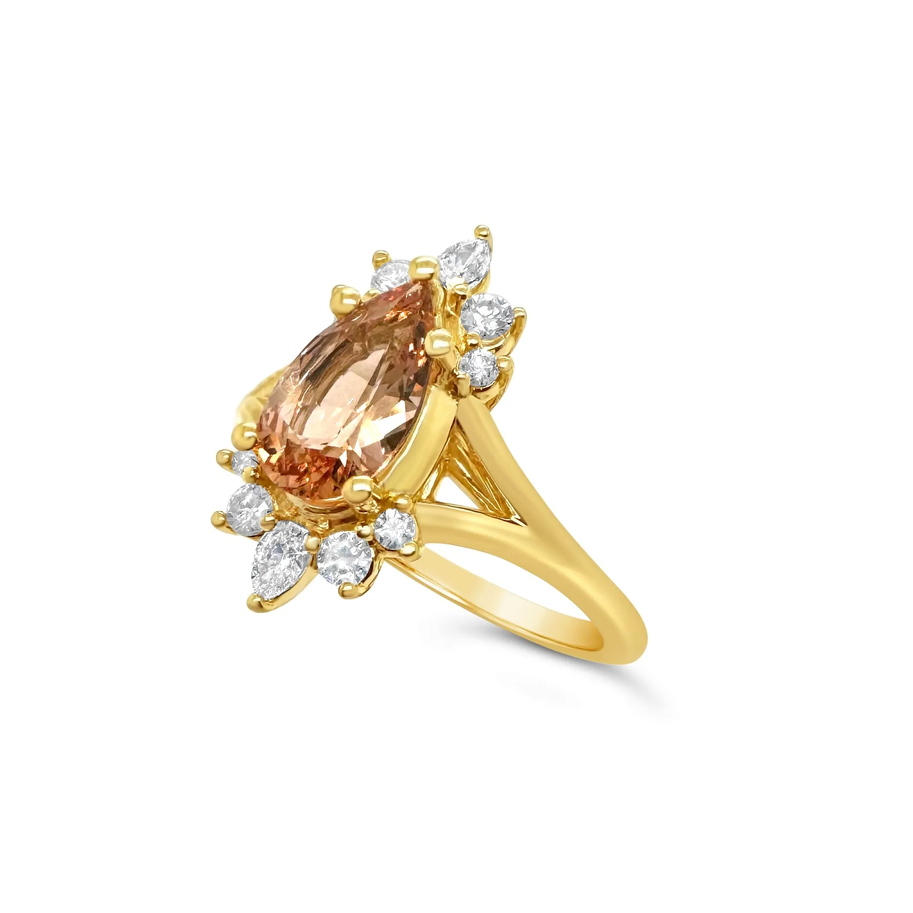 Imperial Topaz & Diamond Tiara Ring