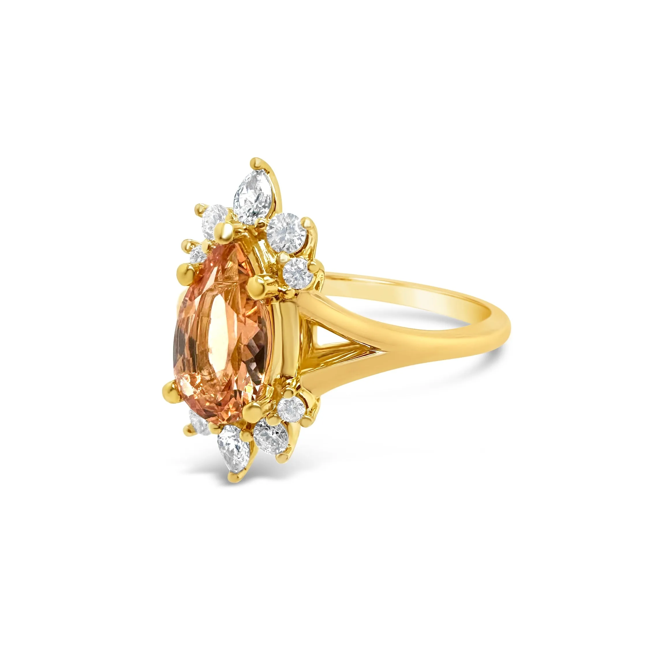 Imperial Topaz & Diamond Tiara Ring