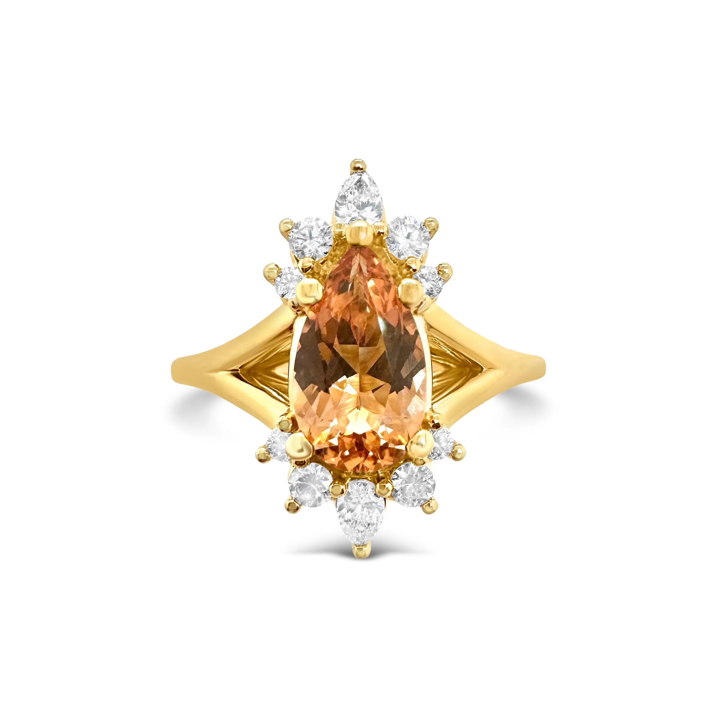Imperial Topaz & Diamond Tiara Ring