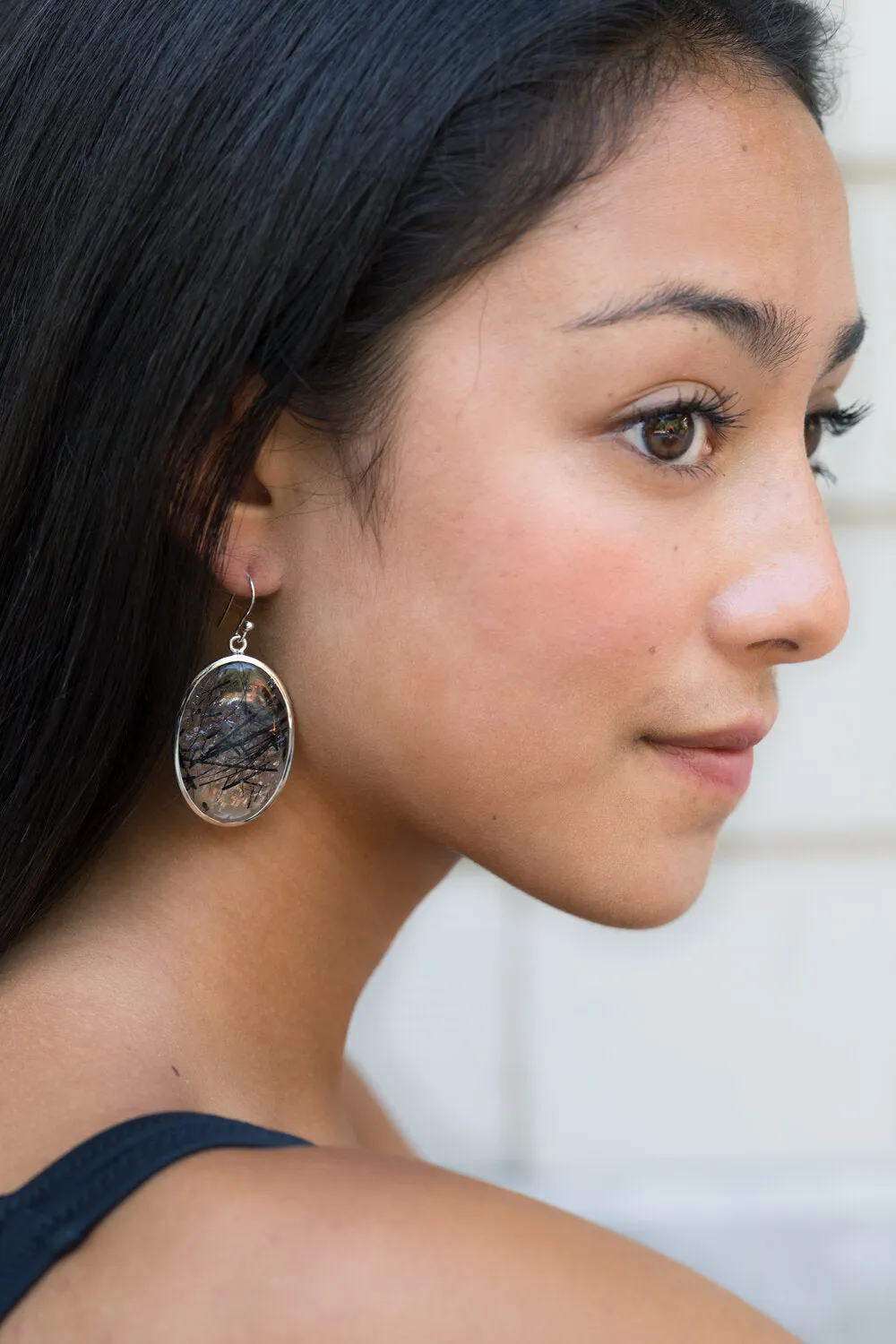 Inca, Tourmalinated Quartz Earrings