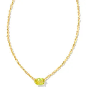 Kendra Scott Cailin Gold Pendant Necklace in Green Peridot Crystal