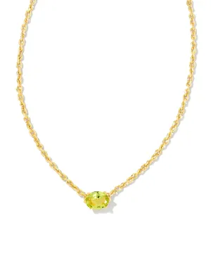 Kendra Scott Cailin Gold Pendant Necklace in Peridot Crystal