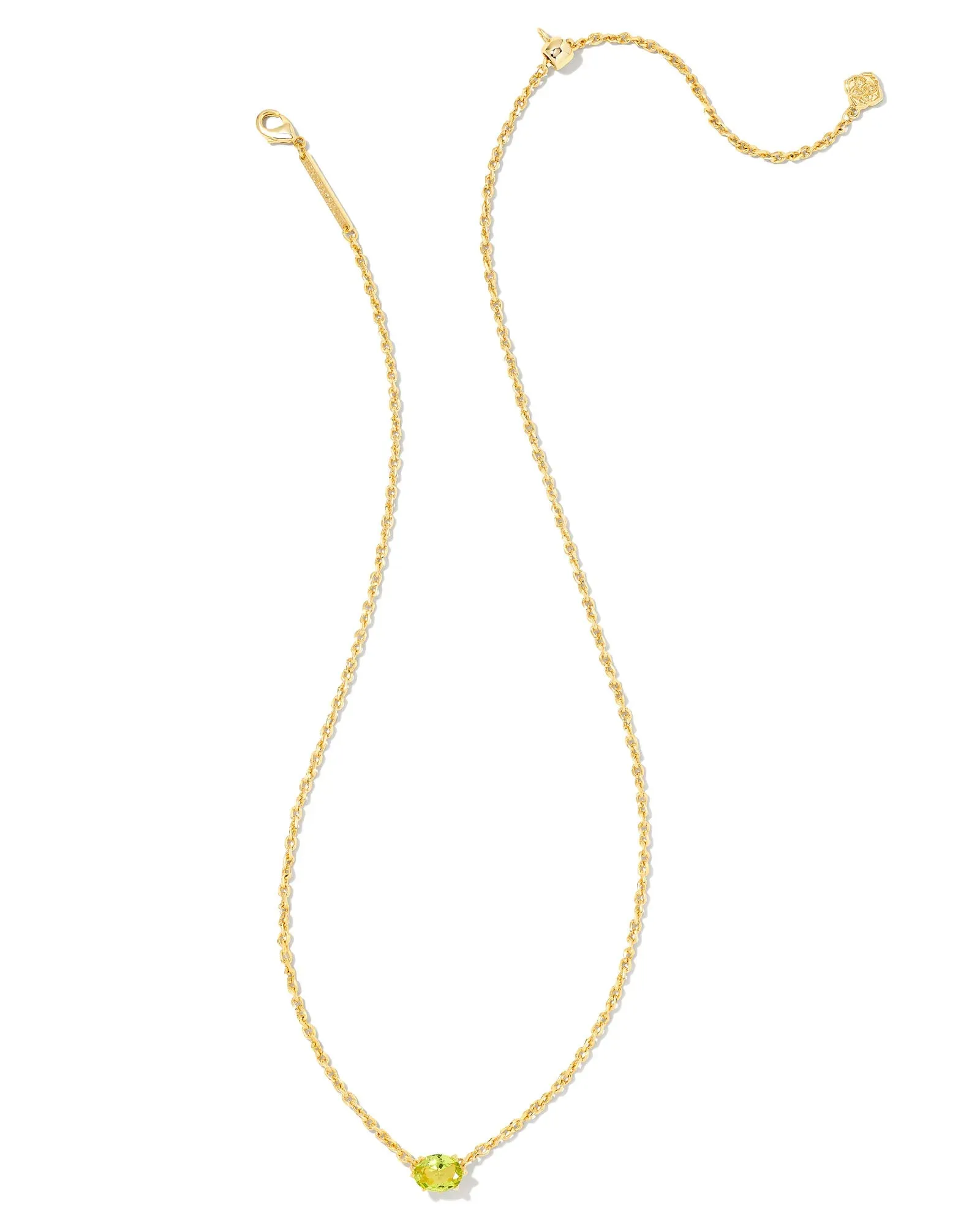 Kendra Scott Cailin Gold Pendant Necklace in Peridot Crystal