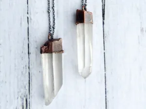 Large crystal sterling silver necklace | Large crystal necklace
