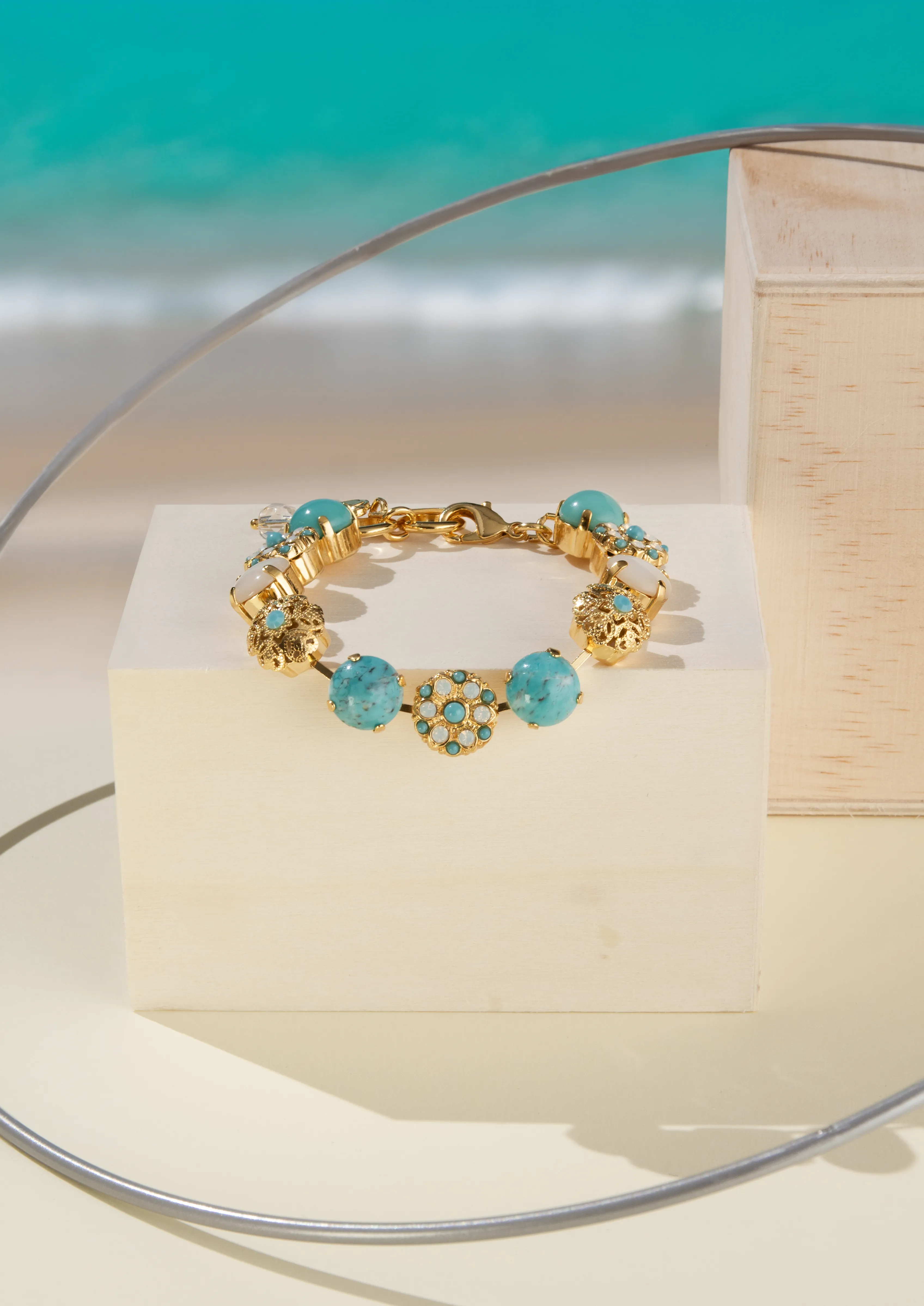 Large Embellished Bracelet in "Aegean Coast" *Custom*